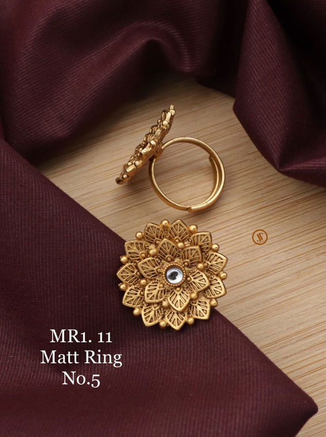 MR1 Designer Rajawadi Matt Rings Wholesalers In Delhi
